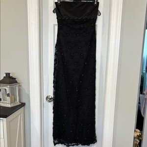 Elegant Black Strapless Gown